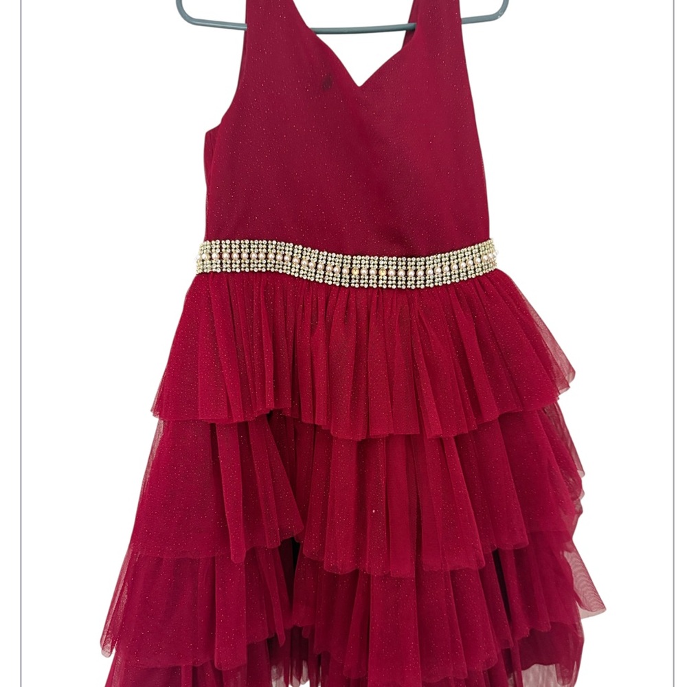 American Princess Red Tiered Formal Dress